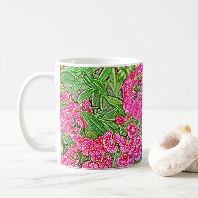 Söt Rosa blomma Kaffemugg (Med munk)