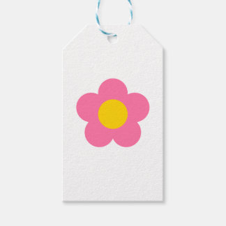 Söt rosa blomma presentetikett