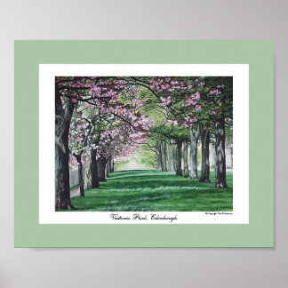 Söt rosa blommar Edinburgh bra konst Poster
