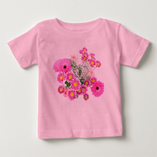 Söt Rosa Blommig Bebis Tutu Kroppsdel Tee (Framsida)