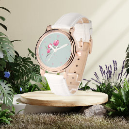 Söt Rosa Blommig personlig eWatch klocka