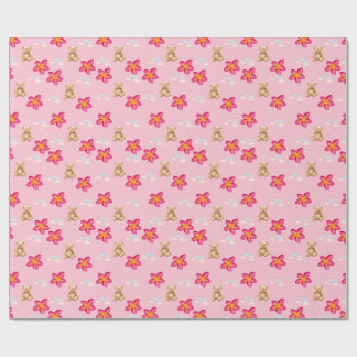 Söt Rosa Blommig Stjärnmönstrad Presentpapper | Ae