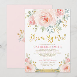 Söt  Rosa Blommigt Baby Shower by Mail Inbjudningar