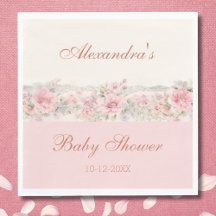 Söt Rosa Blommigt Baby Shower Shabby chic