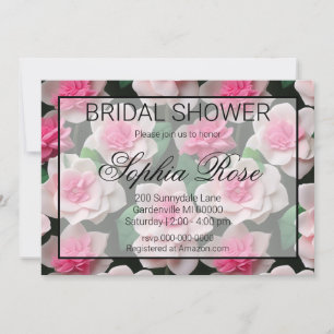 Söt rosa blommigt boho greenery mönster inbjudningar