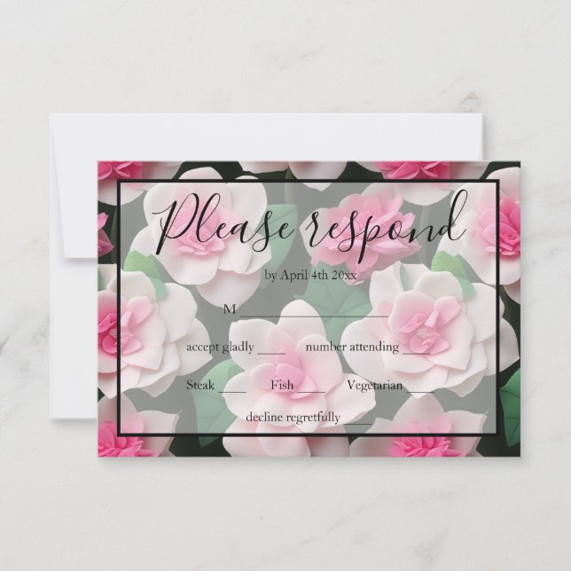 Söt rosa blommigt boho greenery mönster OSA kort (Framsida)