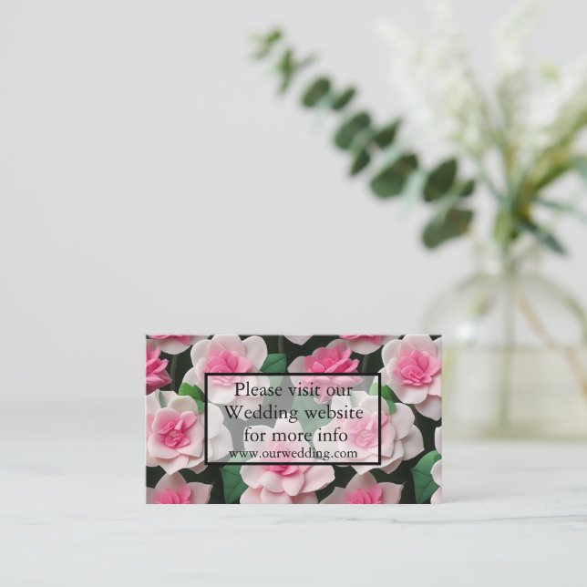 Söt rosa blommigt boho greenery mönster tilläggskort (Stående Fram)