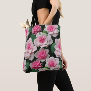 Söt rosa blommigt boho greenery mönster tygkasse