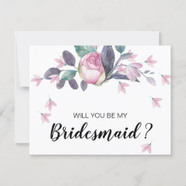 Söt Rosa Blommigt Bridesmaid Frieri Inbjudningar