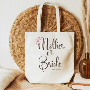 Söt Rosa Blommigt Caligraphy Budens mamma Tygkasse
