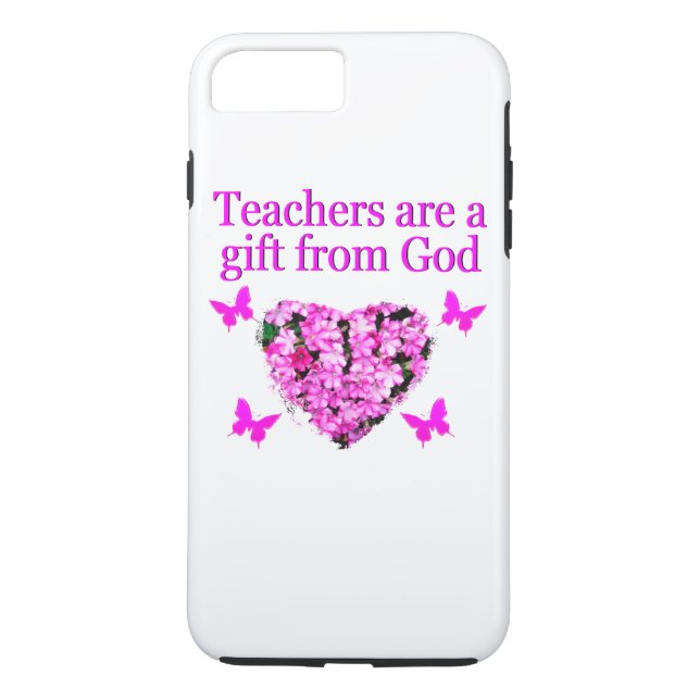 SÖT ROSA BLOMMIGT CHRISTIAN TEACHER DESIGN Case-Mate iPhone SKAL (Baksida)