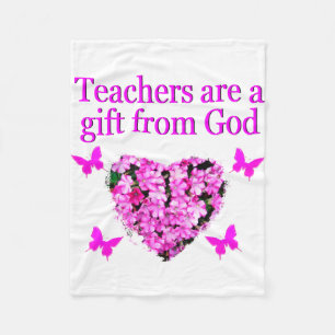 SÖT ROSA BLOMMIGT CHRISTIAN TEACHER DESIGN FLEECEFILT