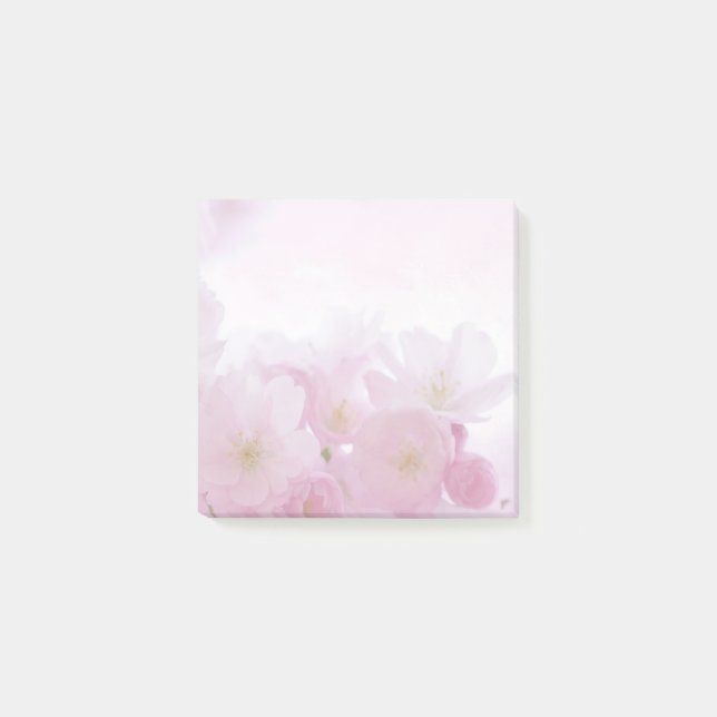 Söt Rosa Blommigt efter noter Post-it Block (Framsida)