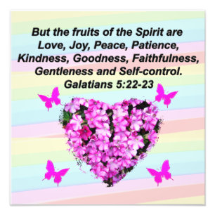 SÖT ROSA BLOMMIGT GALATIANS 5 FOTOTRYCK