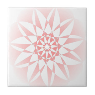 Söt Rosa Blommigt Gradient Ceramic Tile Kakelplatta