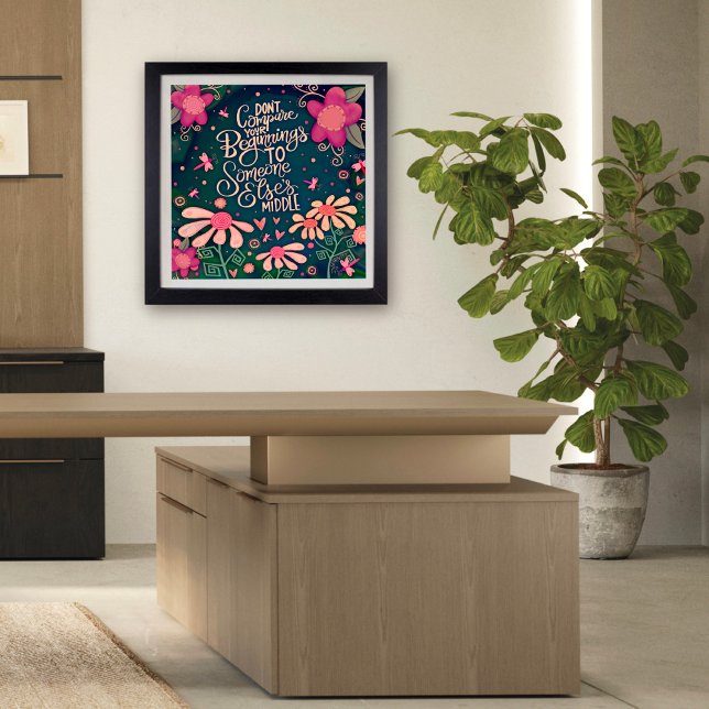 Söt Rosa Blommigt Komprimera inte inspirerande cit Poster (Skapare uppladdad)