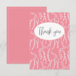 Söt Rosa Blommigt - kort med stort tack