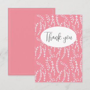 Söt Rosa Blommigt - kort med stort tack