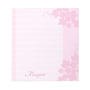 Söt Rosa Blommigt Led Anteckningsblock