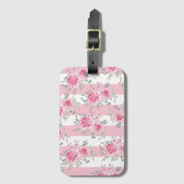 Söt Rosa Blommigt Ro Rosa Rand  Bagagebricka