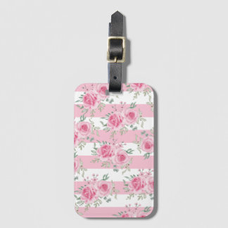 Söt Rosa Blommigt Ro Rosa Rand Bagagebricka