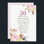 Söt Rosa Blommigt Skriptinbjudan till 30års födels Inbjudningar<br><div class="desc">Söt Rosa Blommigt Skriptinbjudan 30års födelsedag Bekvämt handmålad vattenfärgsdesign Blommigt blommigt Bouquet,  rustik blommigt Se vår matchningslista ovanför Design från: https://www.etsy.com/shop/SmallHouseBigPony</div>