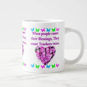 SÖT ROSA BLOMMIGT TEACHER DESIGN JUMBO MUGG