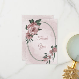 söt rosa blommor botaniska bröllop tack kort