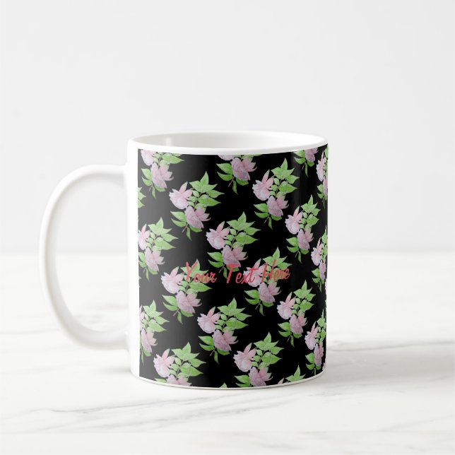söt rosa blommor kaffemugg (Vänster)