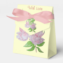 söt rosa-blommor och löv blommigt presentaskar