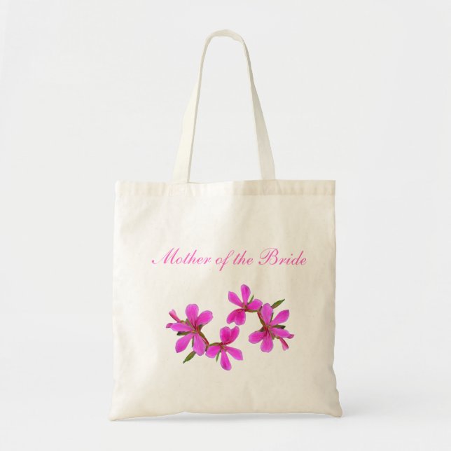 söt rosa Blommsäck bröllop, blommigt fotokonst. Tygkasse (Framsidan)