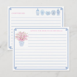 Söt Rosa & Blue Baby Shower Adress for Mamma Card Inbjudningar