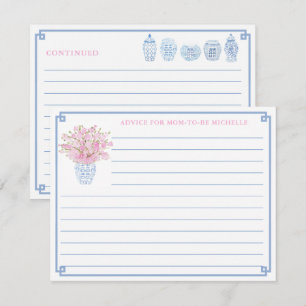 Söt Rosa & Blue Baby Shower Adress for Mamma Card Inbjudningar