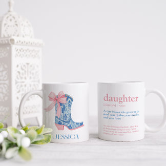 Söt Rosa & Blue Chinoiserie Bow Dotter Kaffemugg