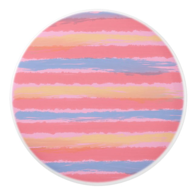 Söt Rosa Blue Gult Watercolor Rand Knopp (Framsidan)