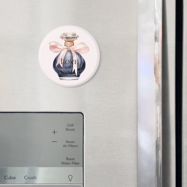 Söt Rosa Blue Parfym Flaska Bow Magnet (In Situ (Fridge))