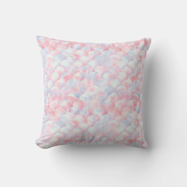 SÖT ROSA BLUE SJÖJUNGFRU INSPIRED PILLOW KUDDE (Framsida)