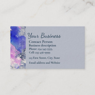 Söt Rosa Blue Watercolor Fabric Art Modern Busi Visitkort