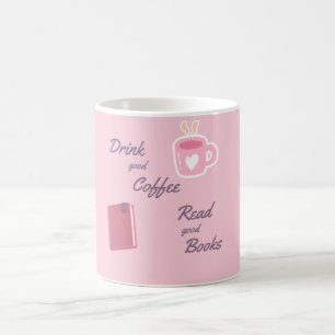 Söt Rosa Bokälskare Kaffe kopp