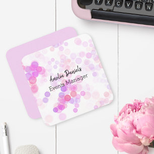 Söt Rosa Bokeh Light Affärskort Fyrkantigt Visitkort