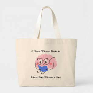 Söt Rosa Bokmask som Läser Illustration Konst Cita Jumbo Tygkasse