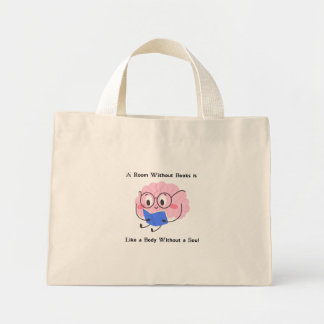 Söt Rosa Bokmask som Läser Illustration Konst Cita Mini Tygkasse