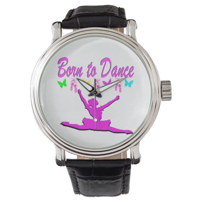 SÖT ROSA BORN TILL DANCE BALLERINA DESIGN ARMBANDSUR (Framsida)