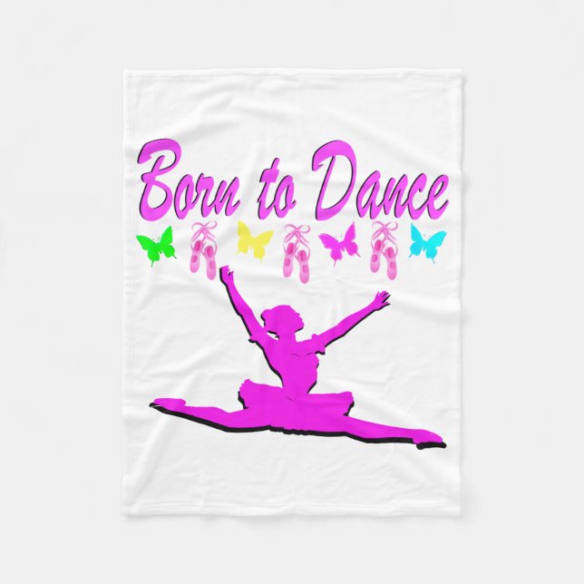 SÖT ROSA BORN TILL DANCE BALLERINA DESIGN FLEECEFILT (Framsidan)