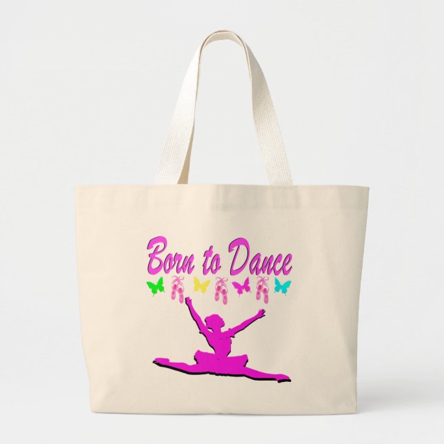 SÖT ROSA BORN TILL DANCE BALLERINA DESIGN JUMBO TYGKASSE (Framsidan)