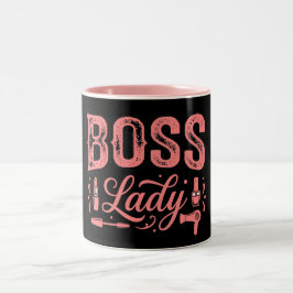 Söt Rosa Boss Lady-design Två-Tonad Mugg