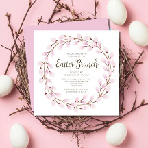 Söt rosa botanisk påskbrunch