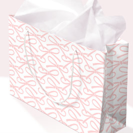 Söt Rosa Bow Mönster White Gift Bag