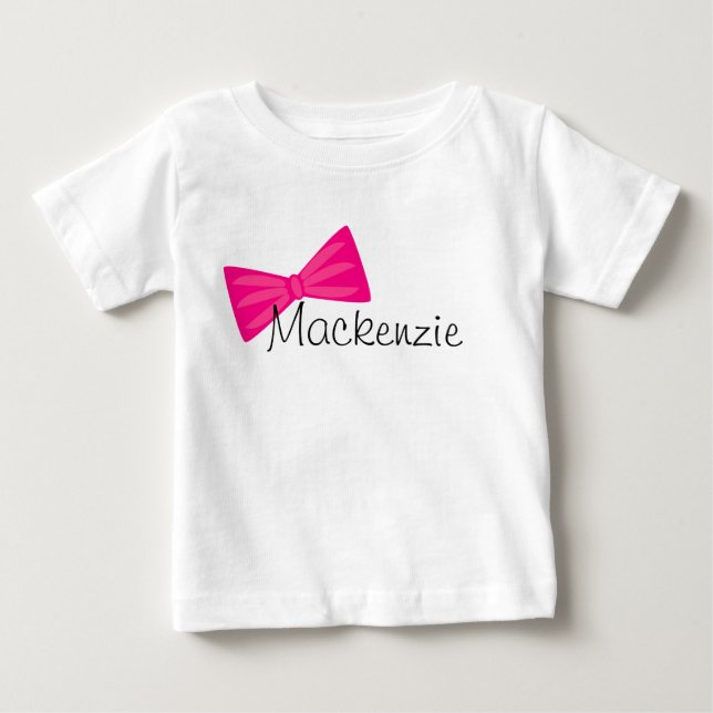 Söt Rosa Bow Tee Shirt (Framsida)
