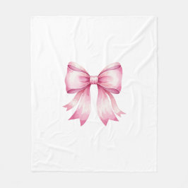 Söt Rosa Bow Throw Blanket Fleecefilt